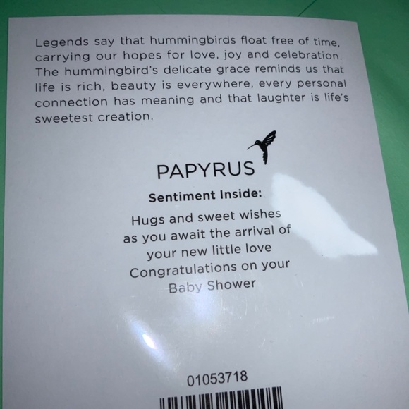 Papyrus Baby Shower Card ribbon trim dimensional New - Picture 2 of 2